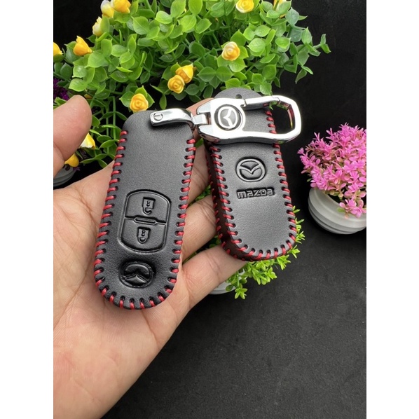 Bao da chìa khoá 2 Nút thông minh dành cho Mazda2, Mazda3, Mazda6 đời 2016-2019
