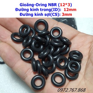 (100 Cái) Gioăng cao su NBR 12*3mm, đường kính trong 12mm, đường kính ngoài 18mm, dày 3mm