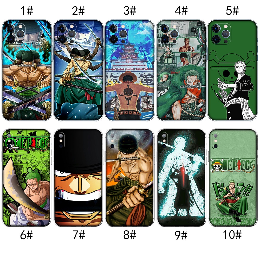 Ốp Điện Thoại Trong Suốt Họa Tiết Hoạt Hình one piece Zoro Cho iPhone XR 5 5s SE 6 6s Plus RCZ13