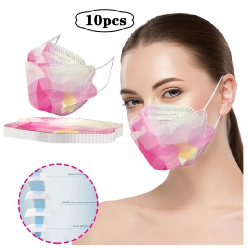 [ Ombre Phiên Bản Kim Cương ] Có Sẵn - Gói 10 Cái Khẩu Trang Loang KF94 Cho Người Lớn