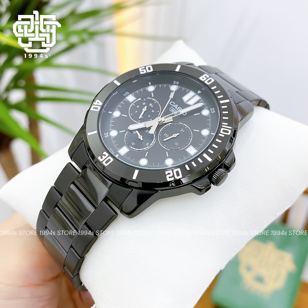 Đồng hồ nam Casio MTP-VD300B-1E dây thép không gỉ, chống nước, hàng chính hãng