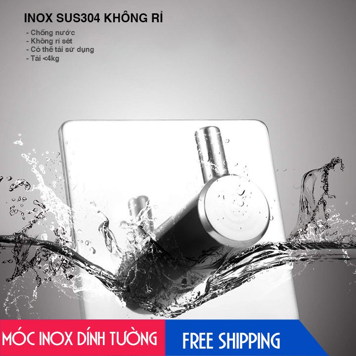 Combo 4 Móc Inox SUS304 Dính Tường treo quần áo, treo khăn tắm - Shop Dan House