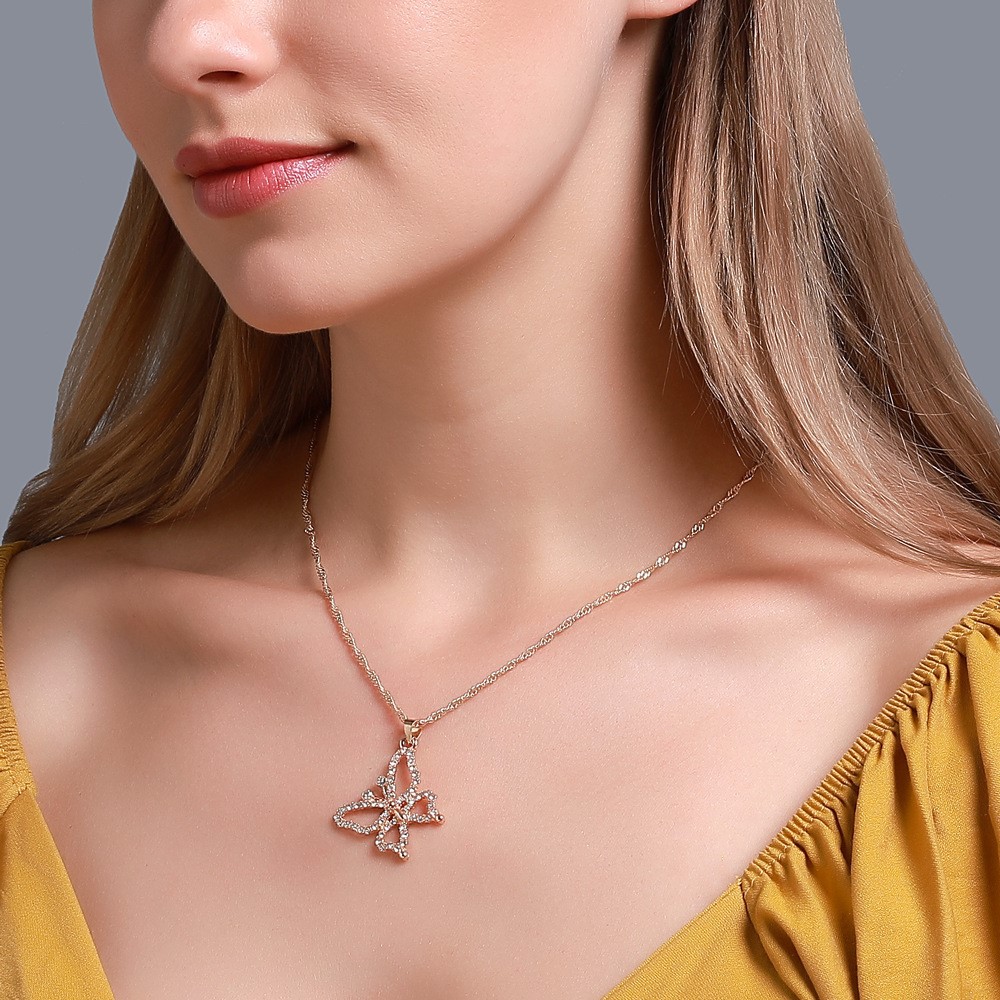 Mặt dây chuyền hình bướm đính đá Zircon dành cho nữ