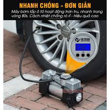 Bơm Hơi Điện Ôtô Xe Máy Mini 12V -220V 150Psi cắm cổng sạc xe hơi