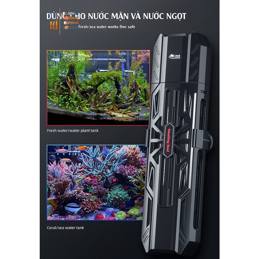 Sưởi BaoYu BY E 600 _ Model 2022 cho bể cá cảnh, hồ cá