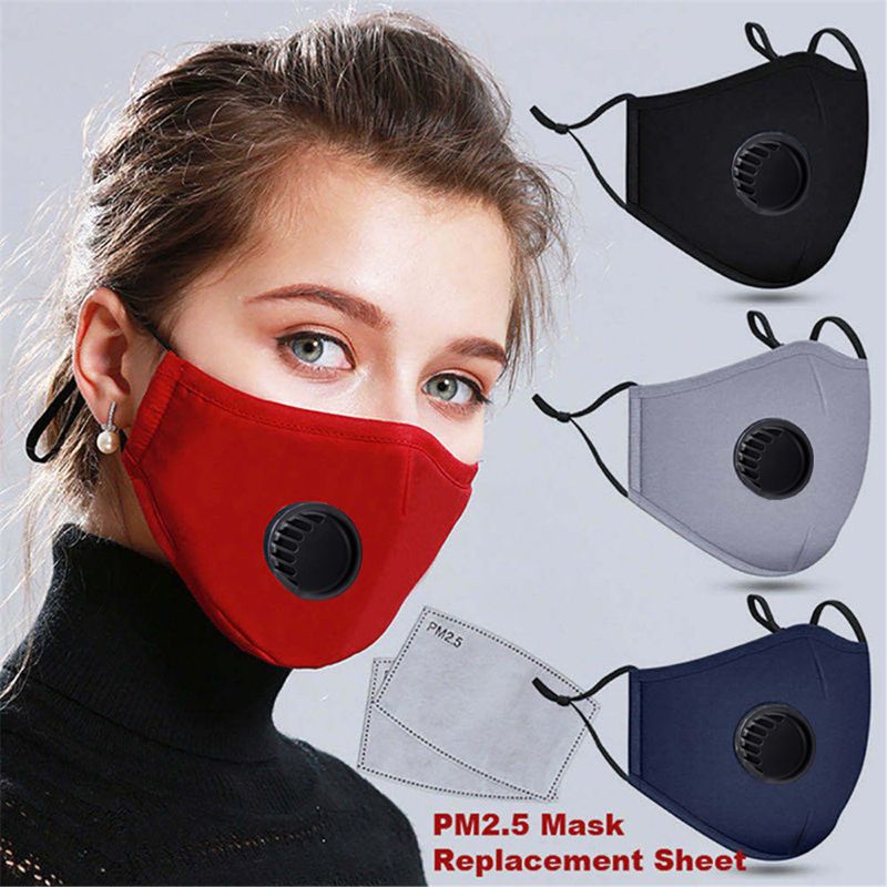 1 Khẩu Trang Cotton Chống Bụi PM2 5 Kèm 10 Bộ Lọc Thay Thế