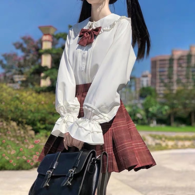 [Order] Sơ Mi JK Cổ Búp Bê Tay Xếp Tầng