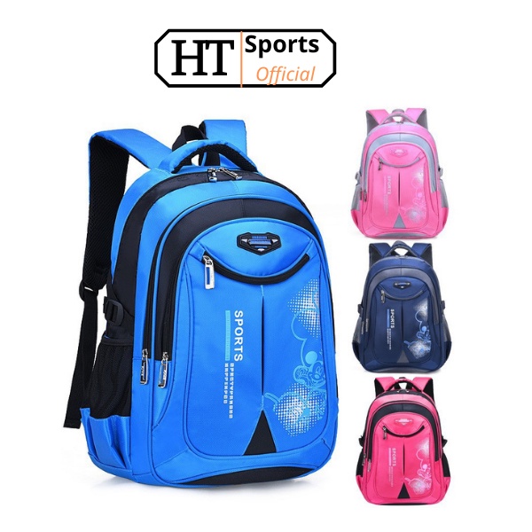 Balo học sinh cao cấp HT Sports đi học nhiều ngăn siêu đẹp nhẹ chống gù chống thấm