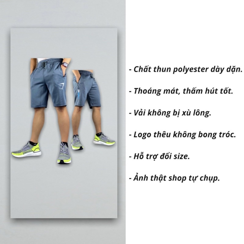 Quần thun nam tập gym DO GYM SHOP logo thêu, thun poly co giãn 4 chiều thoáng mát.