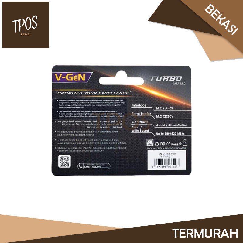 Mới Linh Kiện Điện Tử M.2 SSD SATA III 2280 Turbo 128GB Not M.2 NVME 120GB V-Gen TPOS | BigBuy360 - bigbuy360.vn