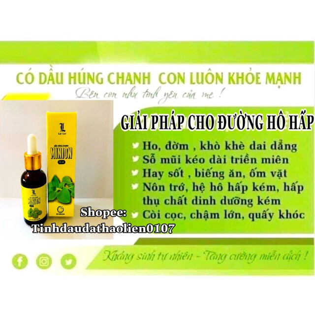 Dầu húng chanh minion hỗ trợ ho, khò khè, đờm cho bé 30ml