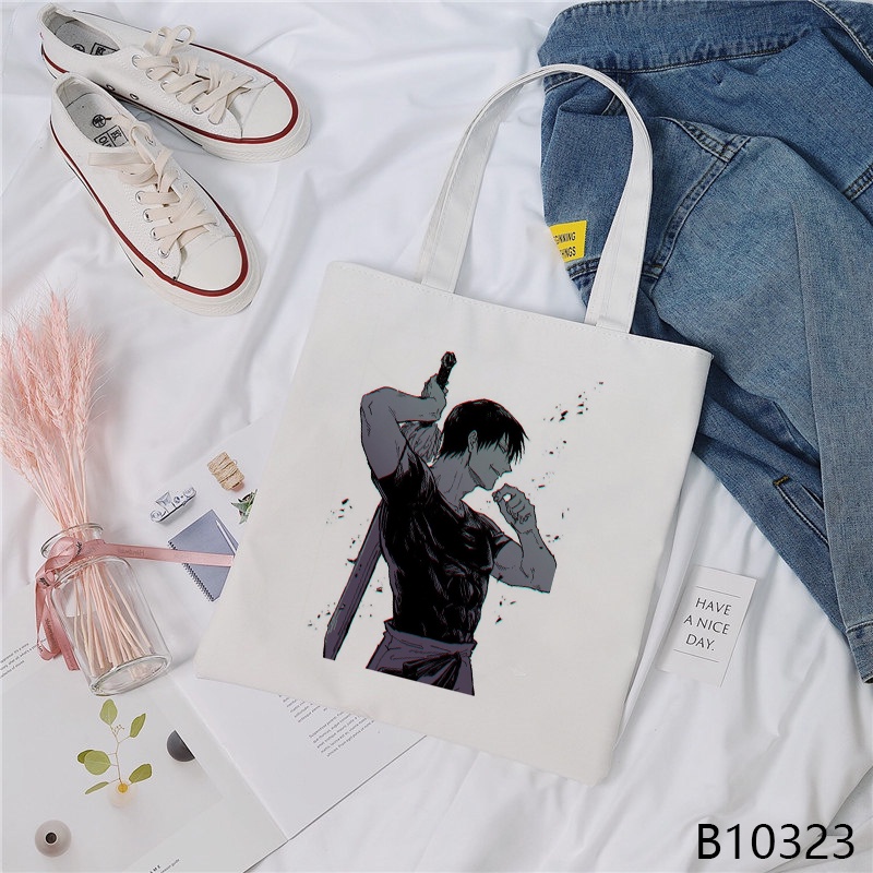 Túi Xách canvas Họa Tiết anime jujutsu kaisen Thời Trang Hàn Quốc