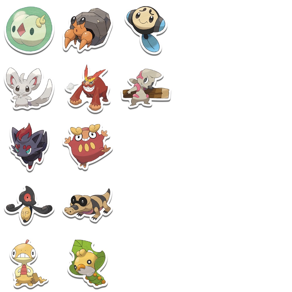Bộ 50 Miếng Dán Chống Nước Hình Pokemon Thế Hệ 5-6 Dễ Thương Cho Trẻ Em