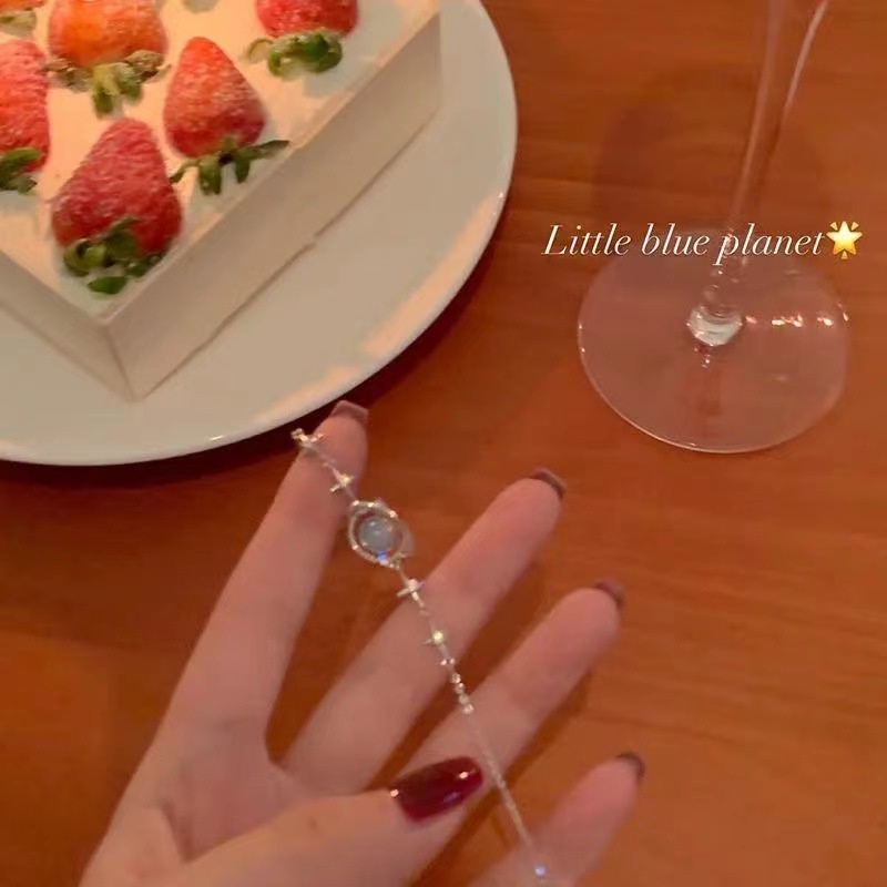 Vòng Tay Hợp Kim Đính Đá Opal Nhân Tạo Hình Hành Tinh Phong Cách Hàn Quốc Cho Nữ