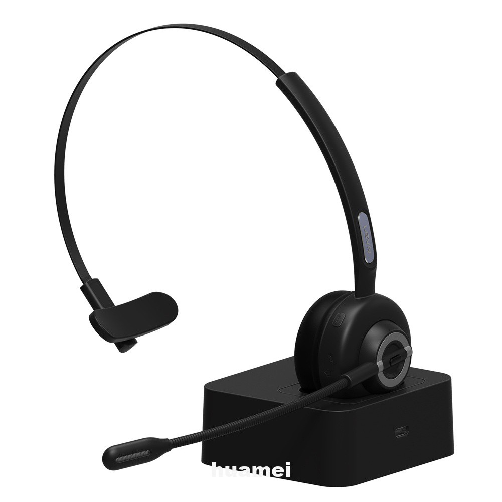 Call Center Video Conference Truck Driver Wireless Rechargeable Noise Cancelling Business Handsfree Bluetooth Headset