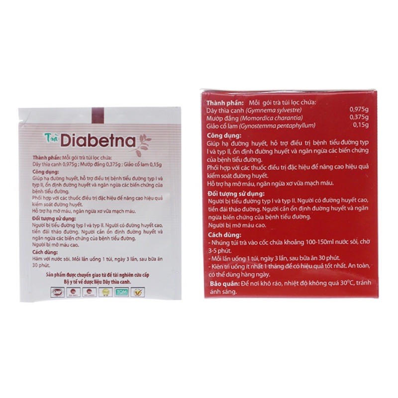 ✅[CHÍNH HÃNG] TPCN Trà Diabetna - giúp hạ đường huyết, hỗ trợ điều trị bệnh tiểu đường (25 túi lọc)