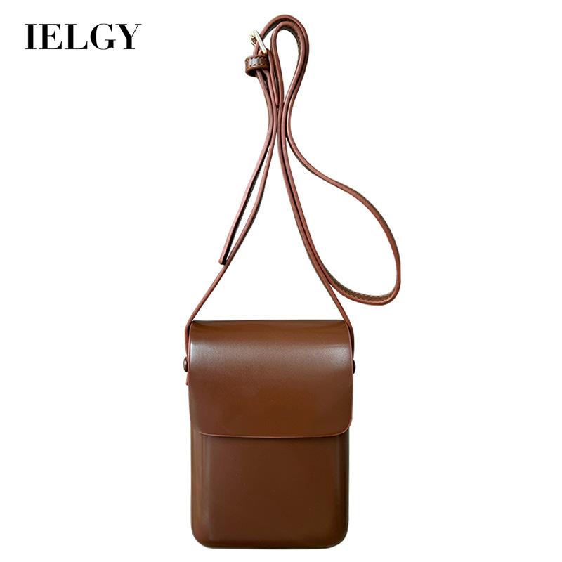 Ielgy Túi Đeo Chéo Đựng Điện Thoại Kết Cấu Đơn Giản Phong Cách niche Nhỏ Dành Cho Bạn Nữ