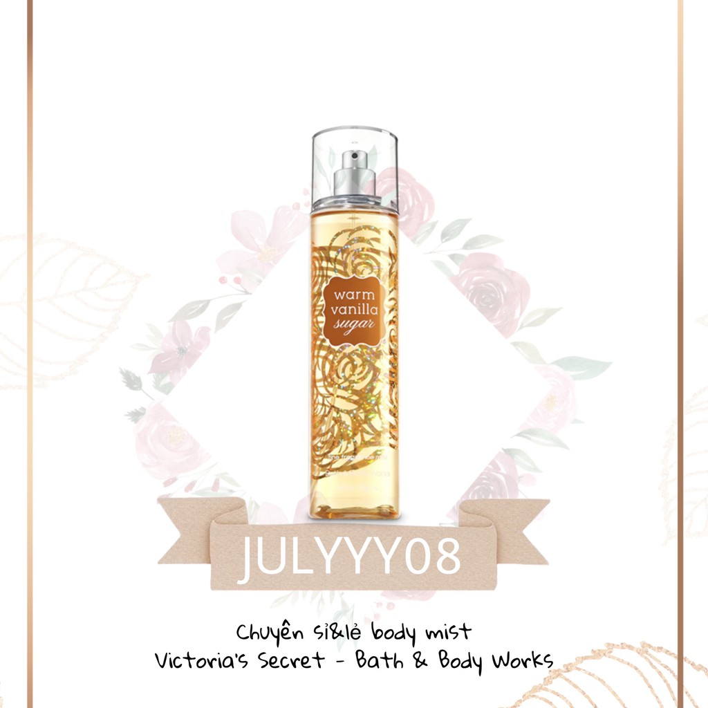 Xịt thơm Bath and Body Works - Warm Vanilla Sugar 30ml/50ml/100ml +jɥȽÿ08+