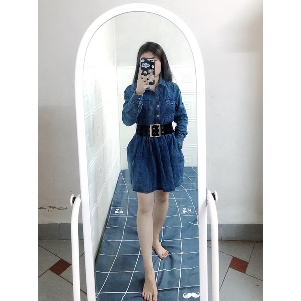 Váy bò babydoll chun eo