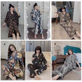 [50-70kg] Đồ Bộ Lụa Mango (Mai Ngô) - Satin - Tay Cánh Dơi Quần Dài (P1)