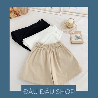 Quần đùi nữ cao cấp đậu đậu shop quần đùi nữ dáng váy xòe, quần đùi nữ dáng váy chất vải đũi cao cấp không bai không xù
