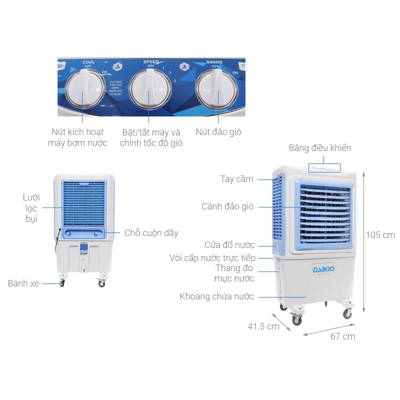 Quạt làm mát Daikio DKA-05000C