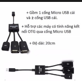 cáp chuyển đổi OTG 1-3 hỗ trợ dùng usb, chuột, bàn phím..