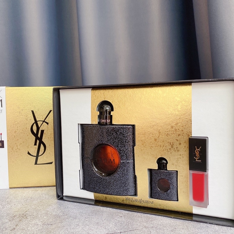 Bộ quà tặng nước hoa và son môi YSL Black Opium