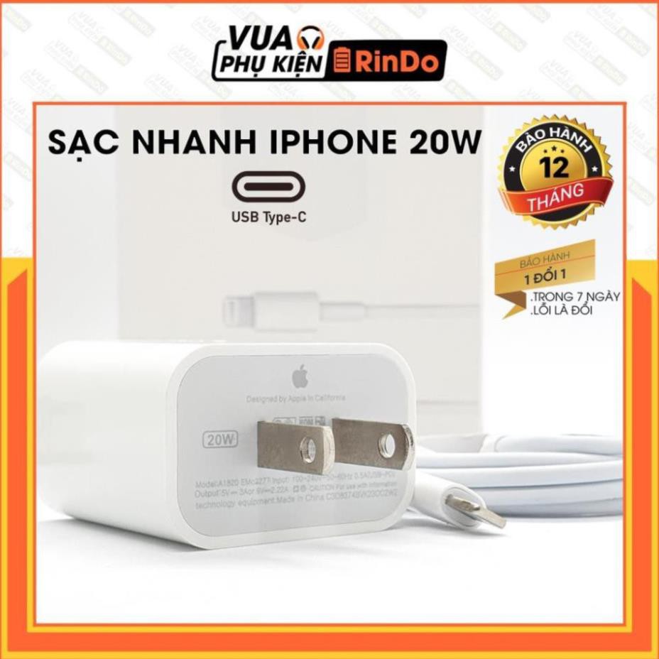 💥Bộ Sạc Nhanh Iphone 20W💥 Sử Dụng Cho Iphone 11/11 Pro/11 Pro Max/7/7 Plus /8 /8 Plus/ X /Xs/Xs Max bảo hành 12 tháng