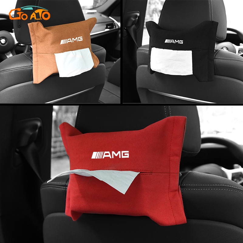 GTIOATO Cho AMG HộP ĐựNg GiấY ĂN Lưng Ghế Xe Hơi TúI Treo Đồ Sau Ghế Ô Tô Hộp Đựng Khăn Giấy Ô Tô HộP ĐựNg GiấY TrêN Xe Ô Tô TúI Treo Sau Ghế Ô Tô Phụ Kiện Xe Hơi Cho Mercedes Benz W124 W204 C300 GLC300 W212 S500 Benz AMG W205