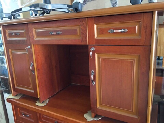 Bàn làm việc gỗ xoan đào phủ 70 x 1m4