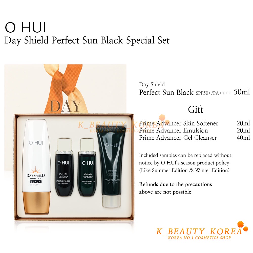 [Ohui] Bộ Sản Phẩm Chống Nắng Dưỡng Da Màu Đen Đặc Biệt Day Shield Sun Black Set