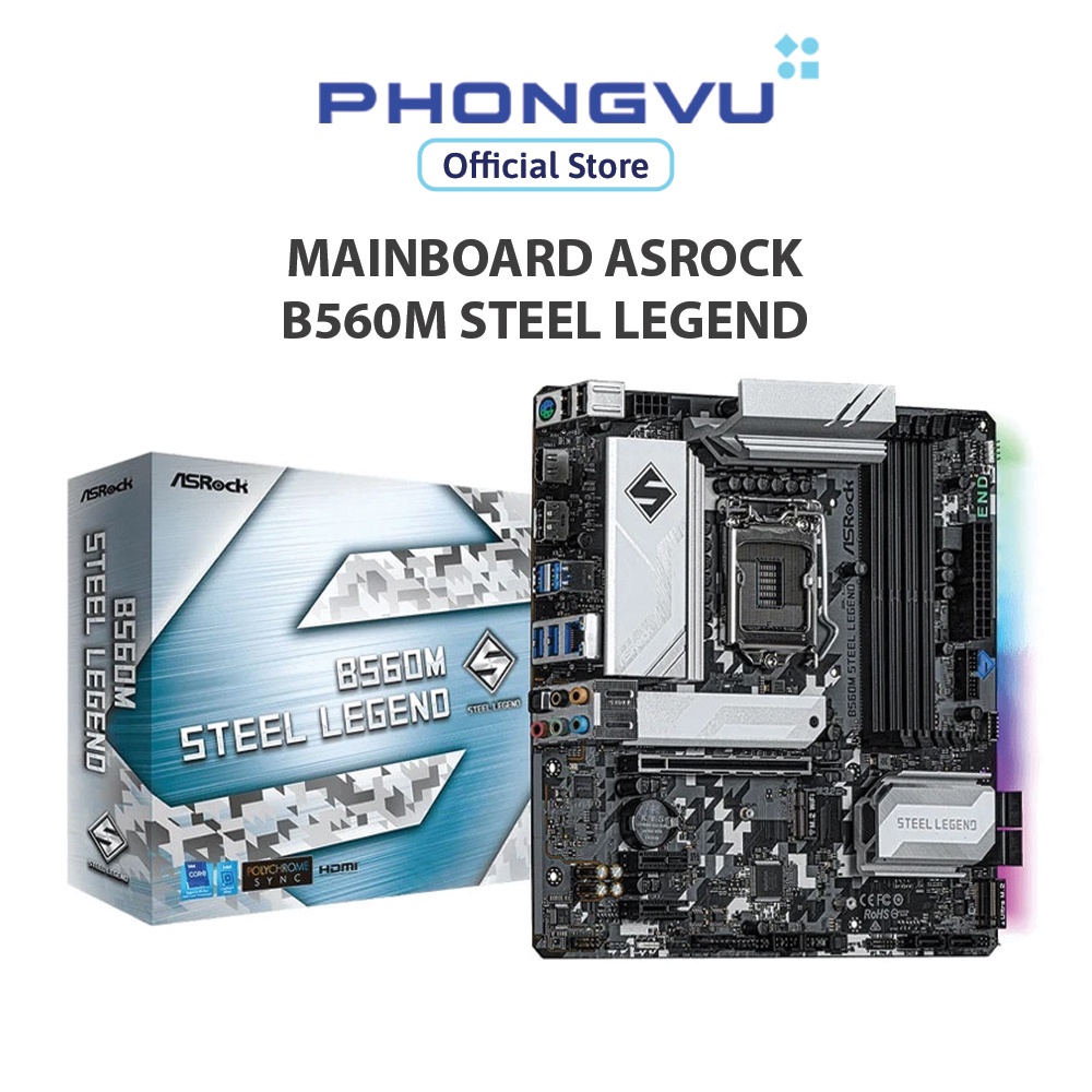 Bo mạch chính/ Mainboard Asrock B560M Steel Legend - Bảo hành 36 tháng