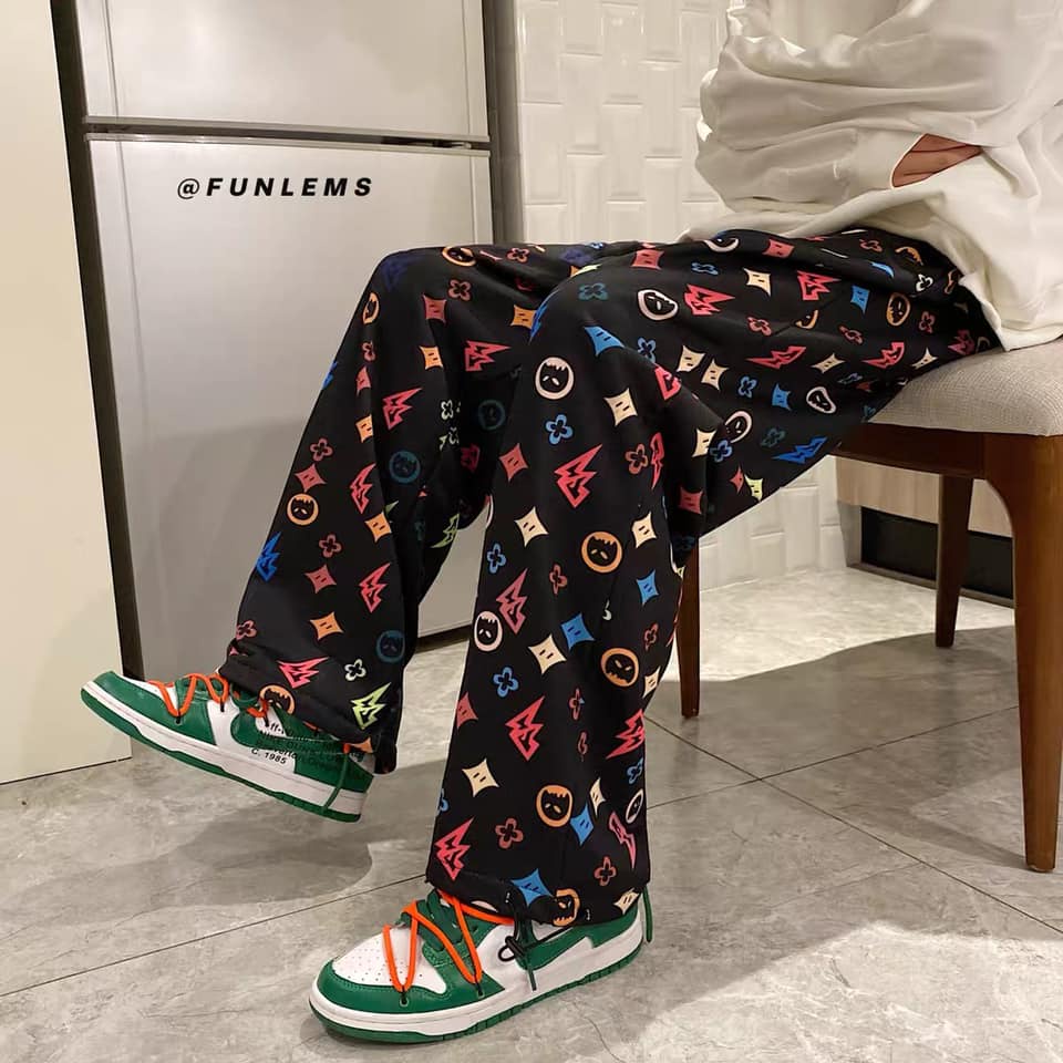 Quần Suông Ống Rộng Unisex họa tiết cartoon hoạt hình dễ thương MS03 - THE F BRAND