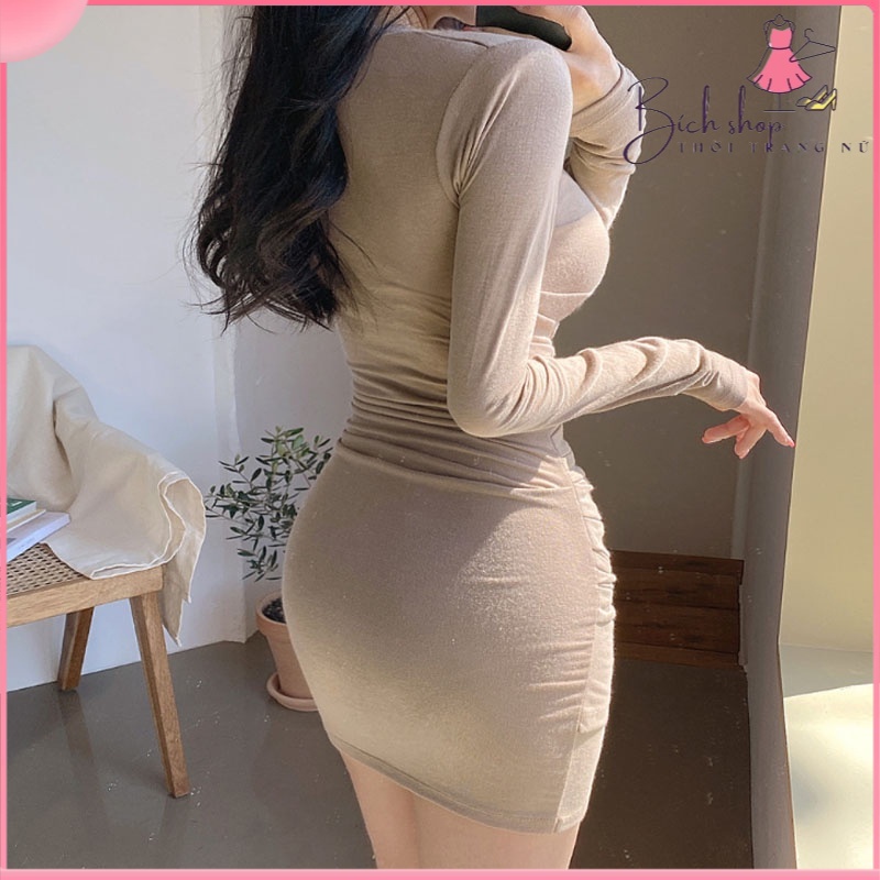 Váy body dài tay Hàn Quốc