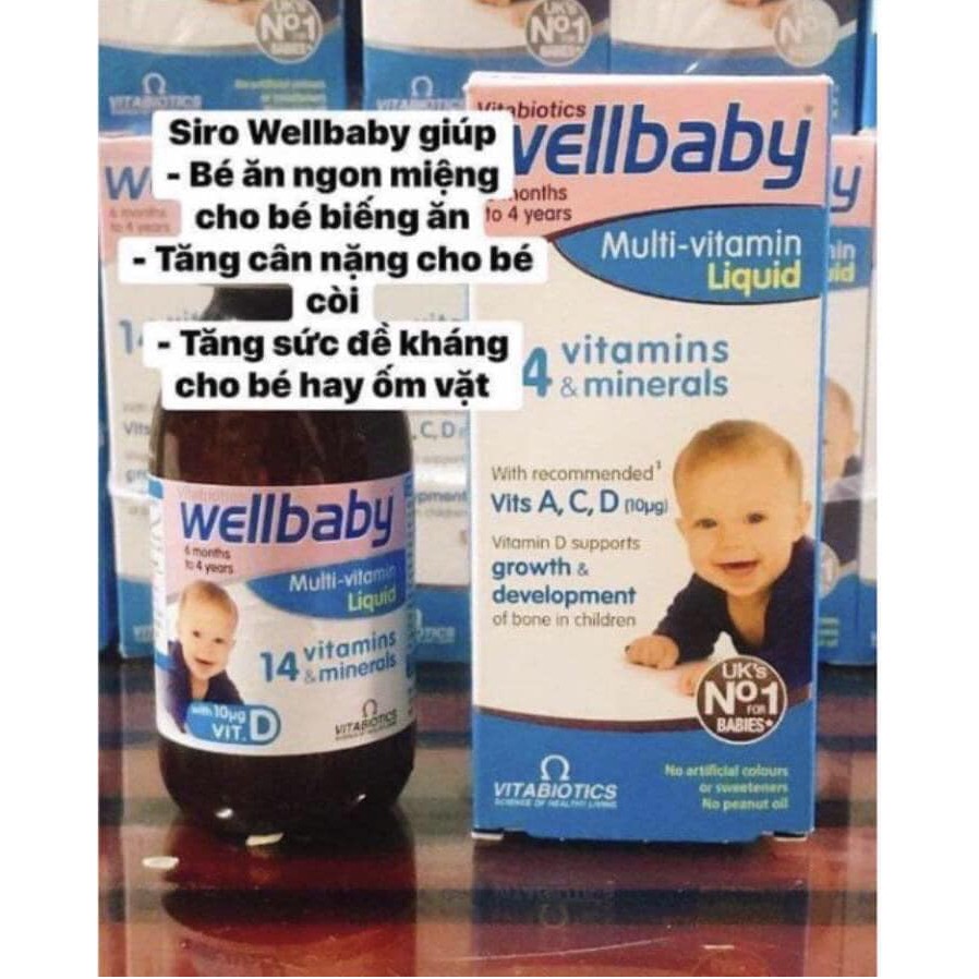 Siro vitamin tổng hợp và khoáng chất cho trẻ Vitabiotics Wellbaby 150ml date tháng 6 2022 cho bé trên 6 tuổi của Anh