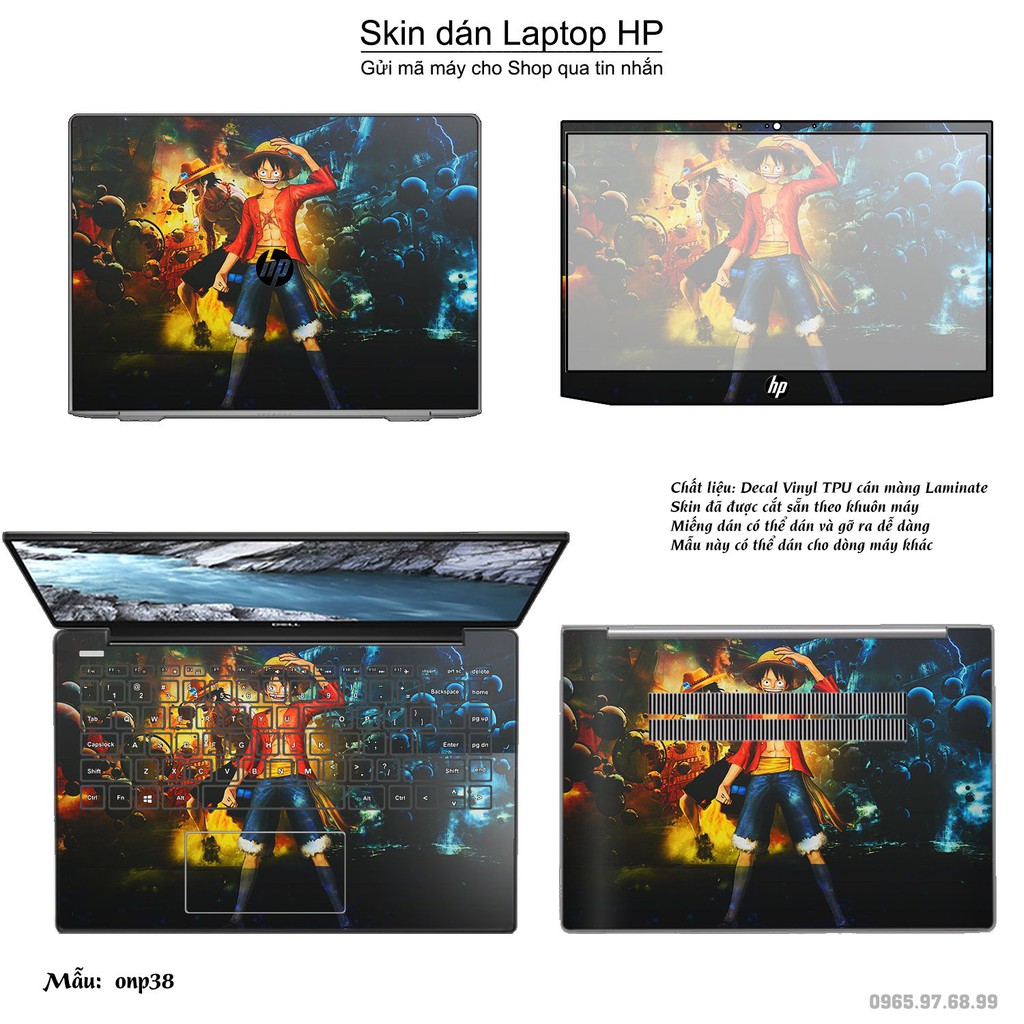 Skin dán Laptop HP in hình One Piece _nhiều mẫu 23 (inbox mã máy cho Shop)