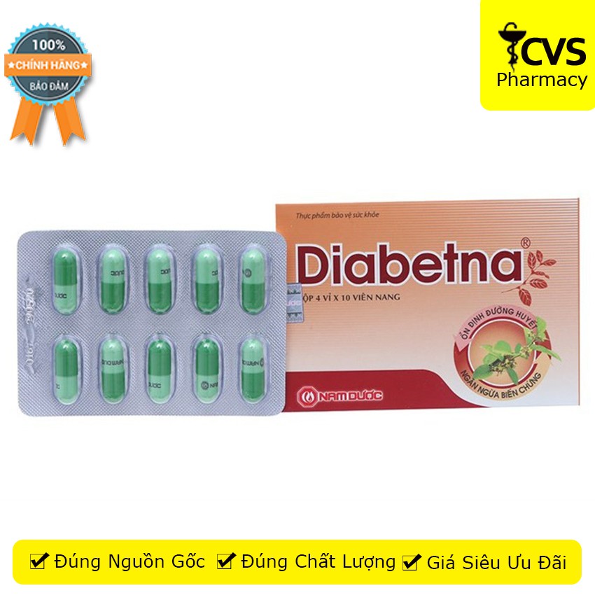 Diabetna - Hộp 40 viên uống giúp ổn định đường huyết - cvspharmacy