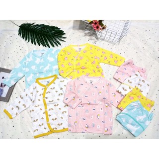 Bộ pijama vạt chéo xuất dư bé trai bé gái 6-24m
