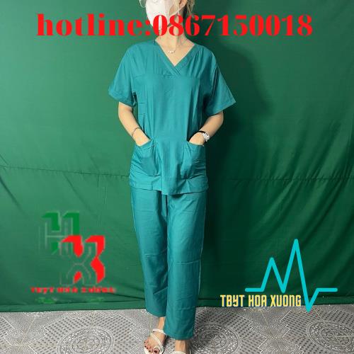 Bộ Scrups bác sĩ, bộ kĩ thuật viên phòng mổ, quần áo blouse nữ màu xanh COBAN
