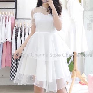 Váy đầm nữ ❣️FREESHIP ❣️ Váy ren nữ đính ngọc - đầm nữ giá rẻ