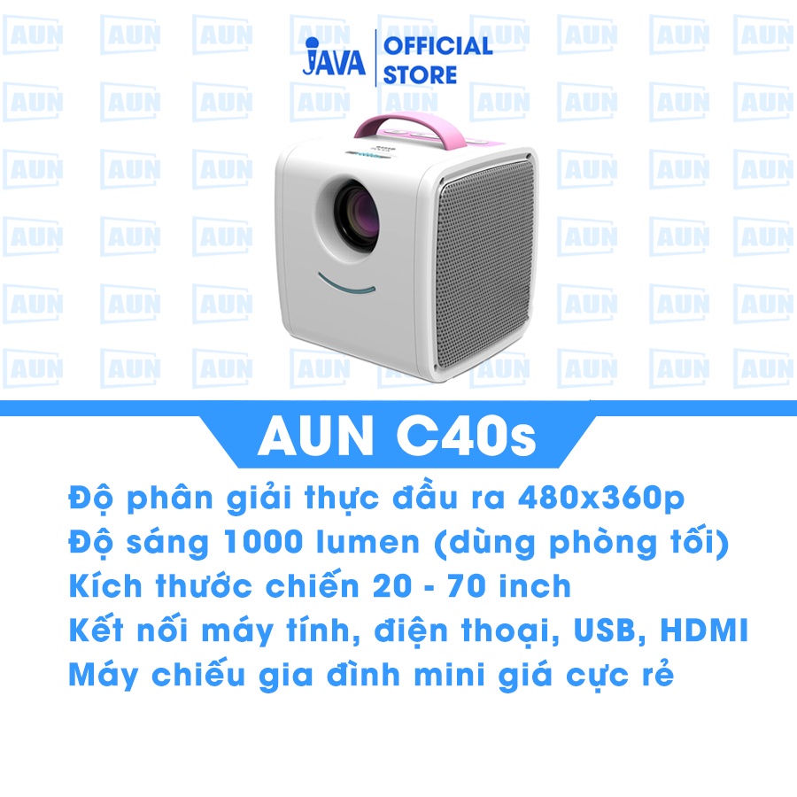 [BẢN 2022 MỚI NHẤT Máy chiếu mini AUN C40s hỗ trợ fullhd 1080p và kết nối với điện thoại, laptop, máy tính