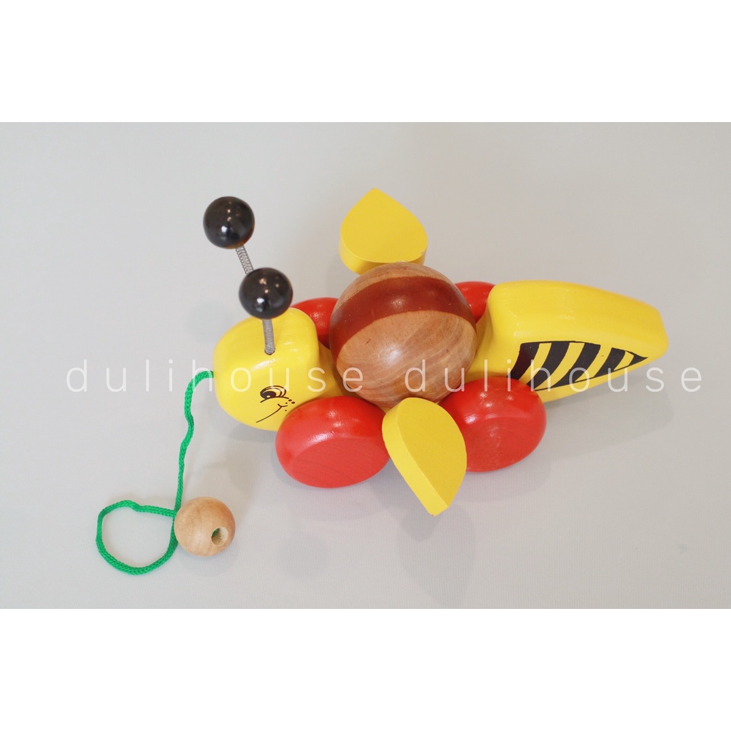 Đồ chơi Gỗ chú ong kéo dây - Hỗ trợ bé phân biệt màu sắc &amp; nhận biết thế giới động vật, hàng Việt Nam chất lượng cao