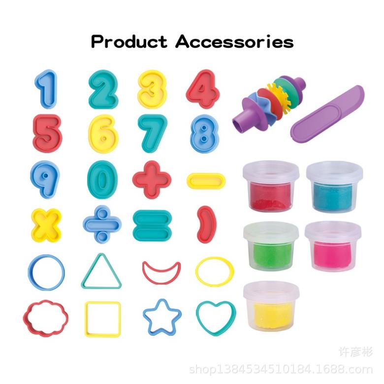 Đất nặn tạo hình số và chữ an toàn cho bé chất liệu bột mì không dính tay kích thích sáng tạo