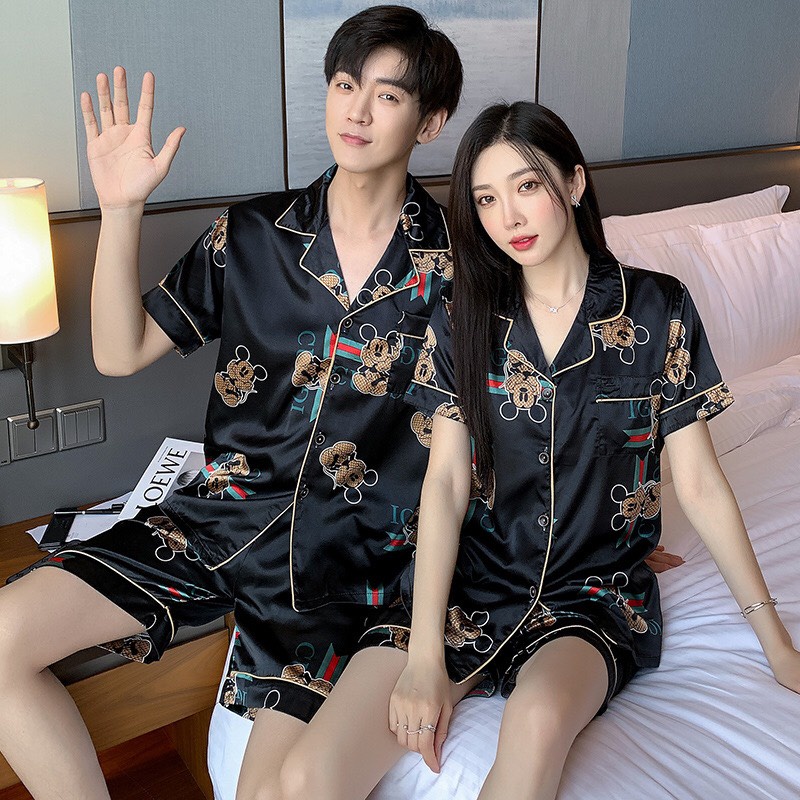 Đồ mặc nhà Pijama nam nữ lụa bóng cao cấp