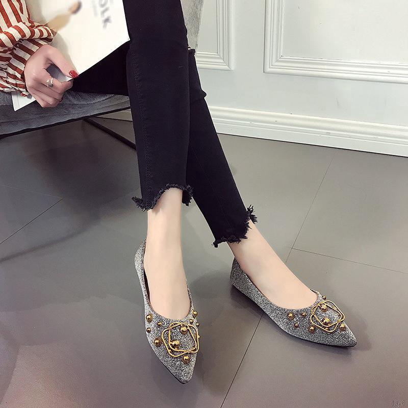 Giày búp bê nữ đế bằng mũi nhọn phong cách Hàn Quốc | BigBuy360 - bigbuy360.vn