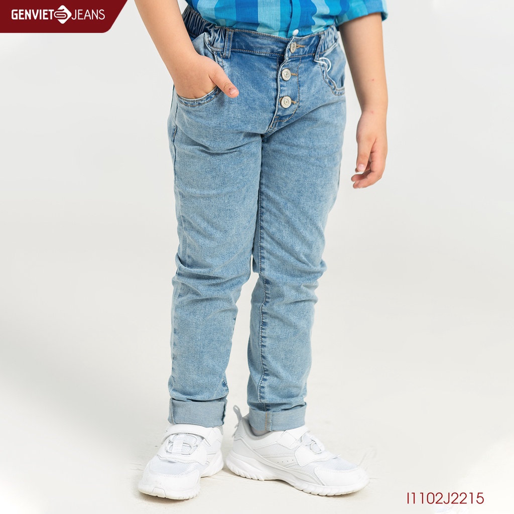 [Mã FATOP12 giảm 30K đơn 150K] Quần Jeans Dài Kid Thời Trang Bé Trai Genviet Phong Cách Hàn Quốc I1102J2215