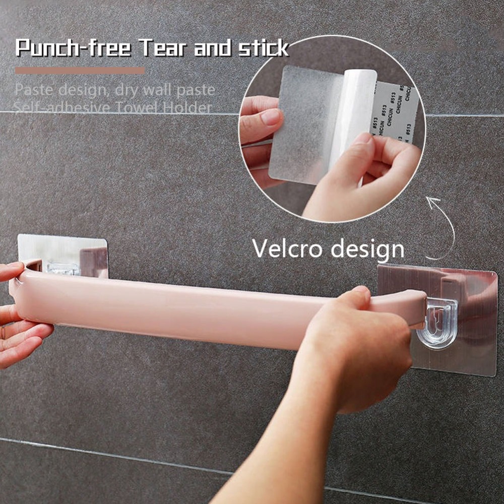 Giá đỡ treo khăn gắn tường bằng PP đa chức năng không cần khoan lỗ