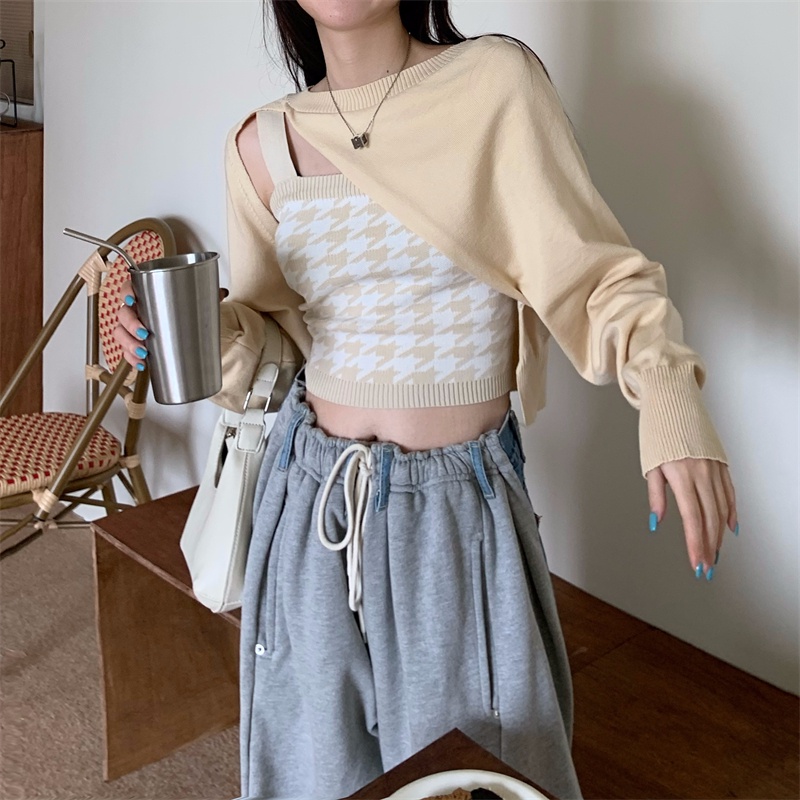 HUANG YOYO Áo dây len / Áo cardigan dài tay cổ tròn thời trang Hàn Quốc dành cho nữ