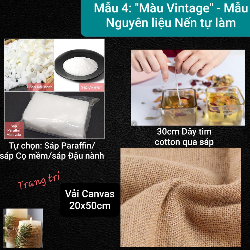 [Chưa có ý tưởng làm Nến] Mẫu 4: &quot;Màu Vintage&quot; - Mẫu Nguyên liệu Nến tự làm - 9293store - 9293kitdecor